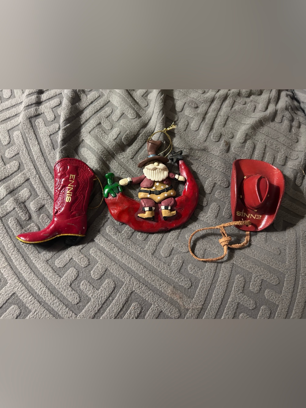 Ennis Texas Cowboy Boot/ Ennis hat Ornament